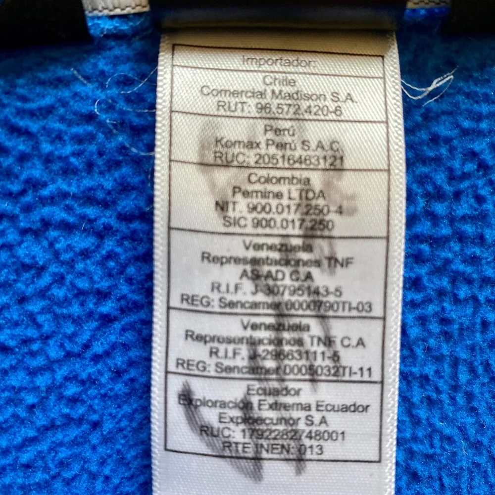 North Face Royal Blue Boys Size 10-12 Medium Zippered Jacket - Picture 7 of 8